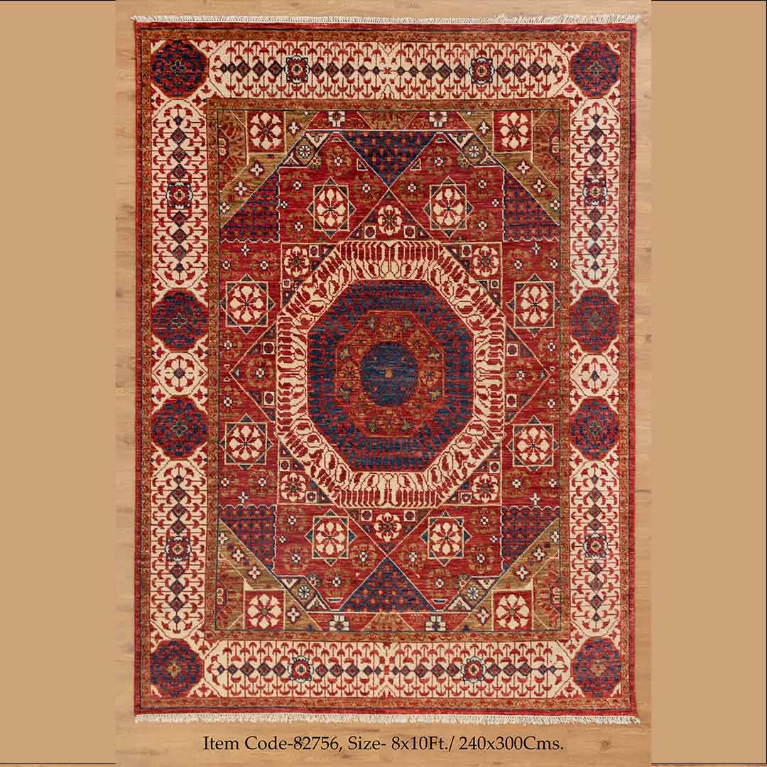 Luxurious Hand-Knotted Mamluk Rug for Chic Interiors