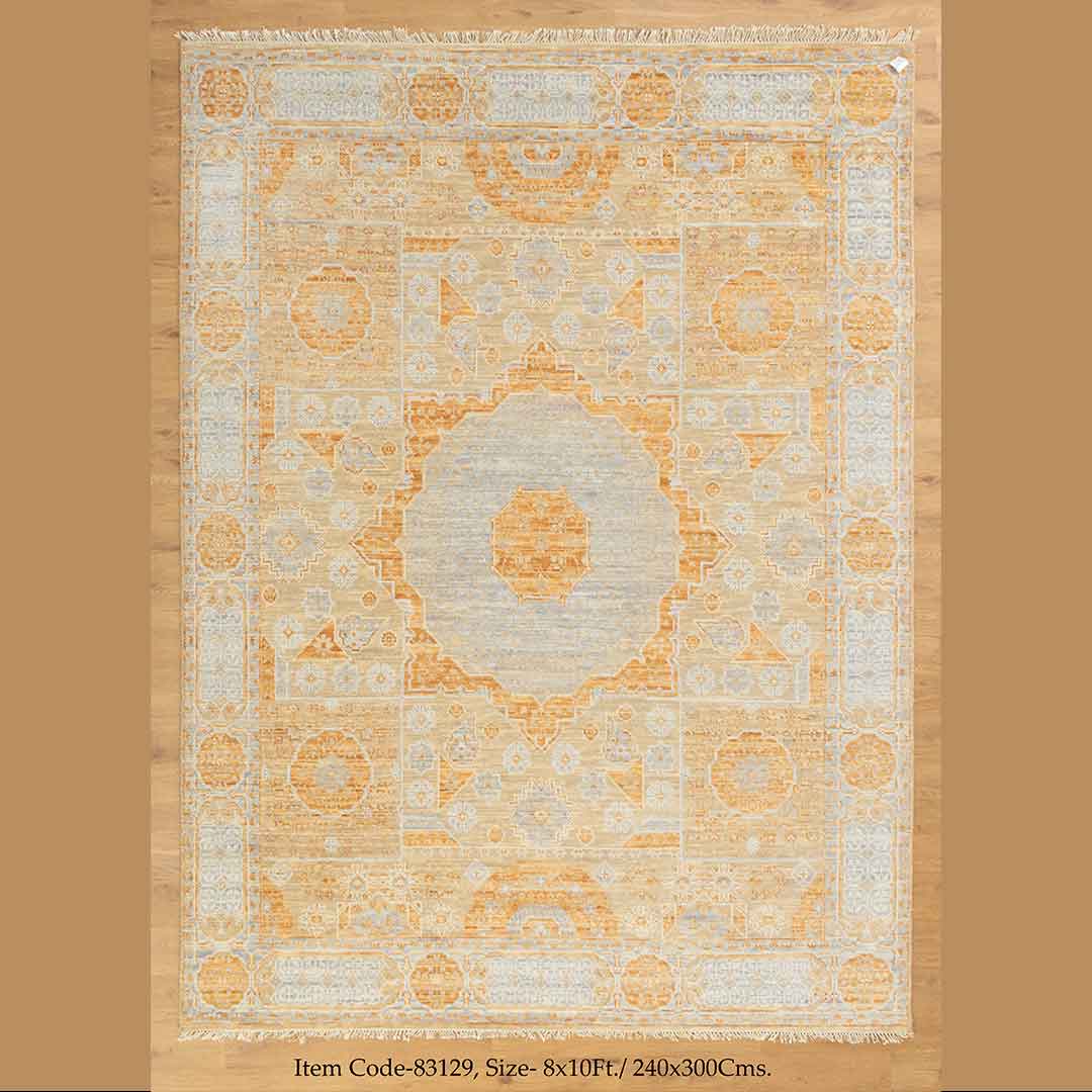 Hand-Knotted Mamluk Pastel colors Rug: Enhance Your Home's Ambiance