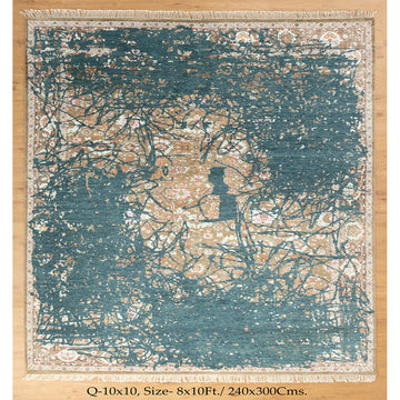 8x10 Dynamic Strokes Transitional Rug for bedroom