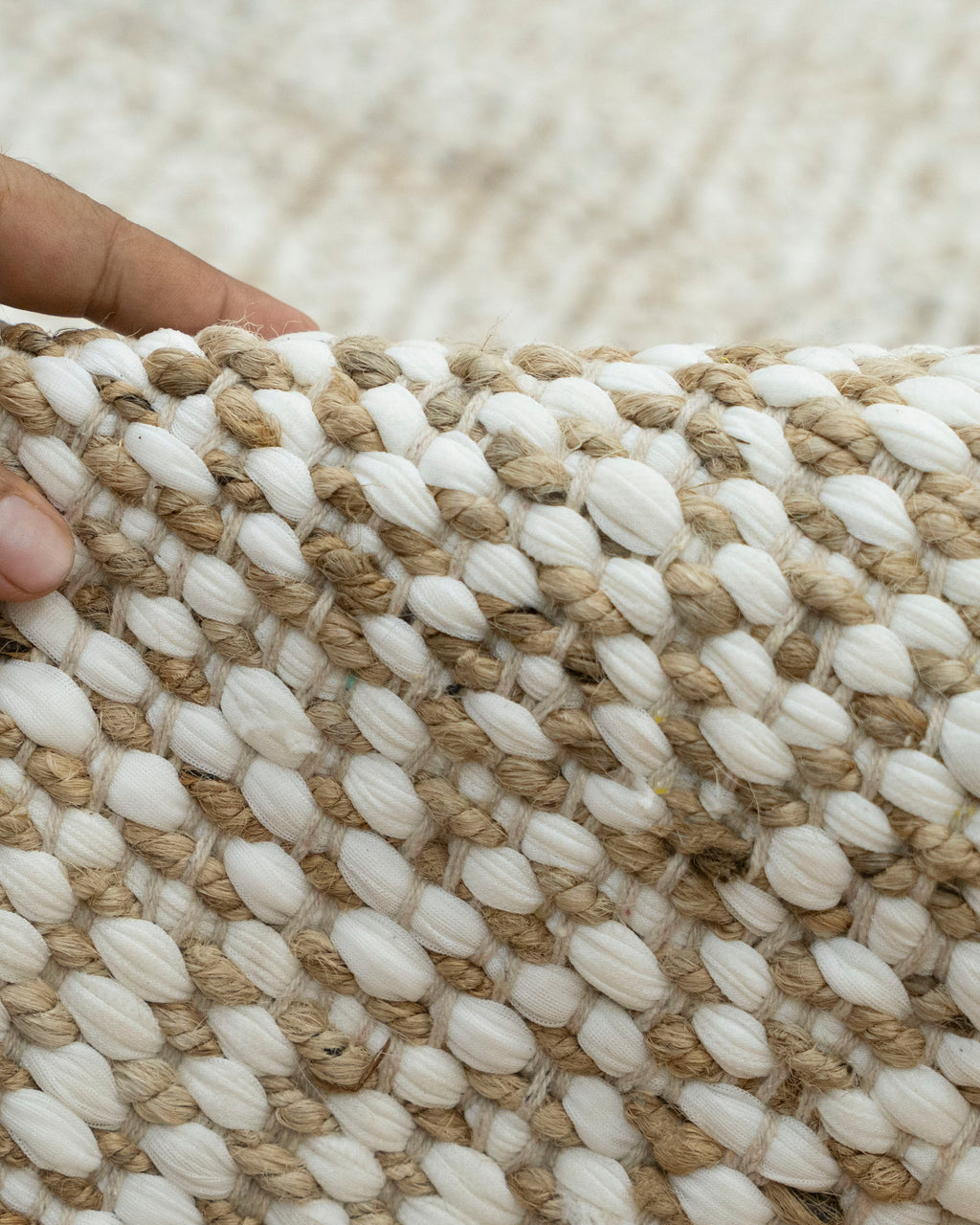 Jute and Cotton Blend Rug - Soft and Versatile Home Decor