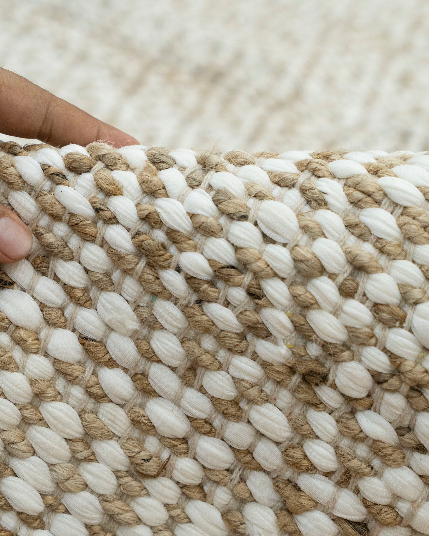 Jute and Cotton Blend Rug - Soft and Versatile Home Decor