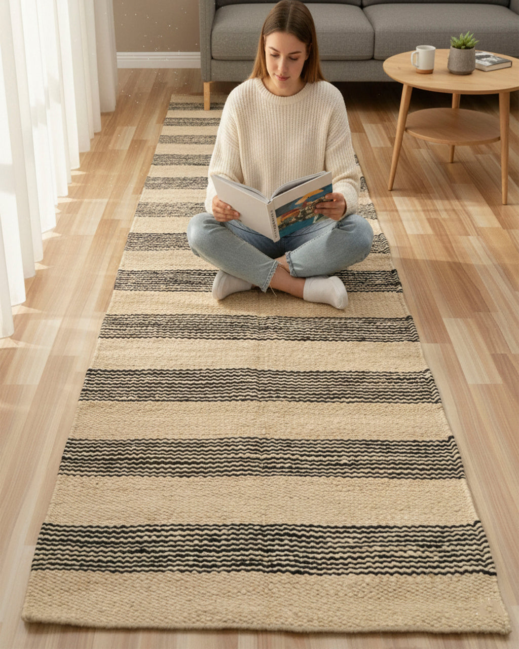 Handwoven Natural Jute Rug - Eco-Friendly & Durable