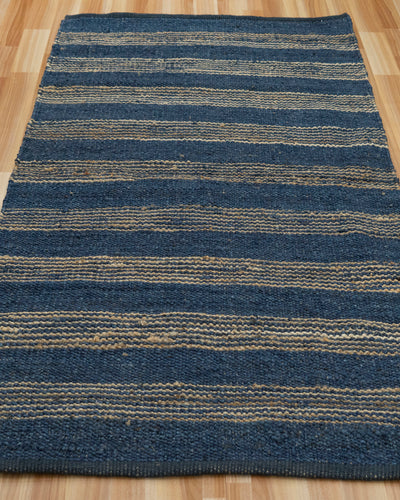 Boho Chic Jute Stripe Rug - Stylish and Sustainable Floor Decor