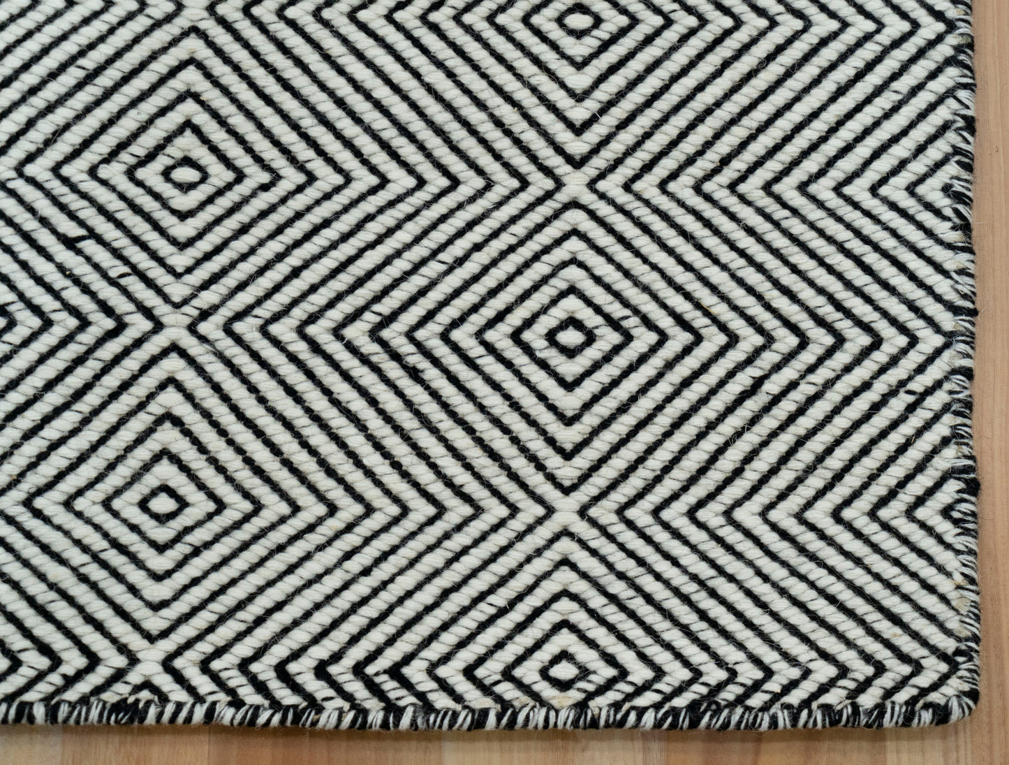 Hand Woven Diamond Textured Rug..