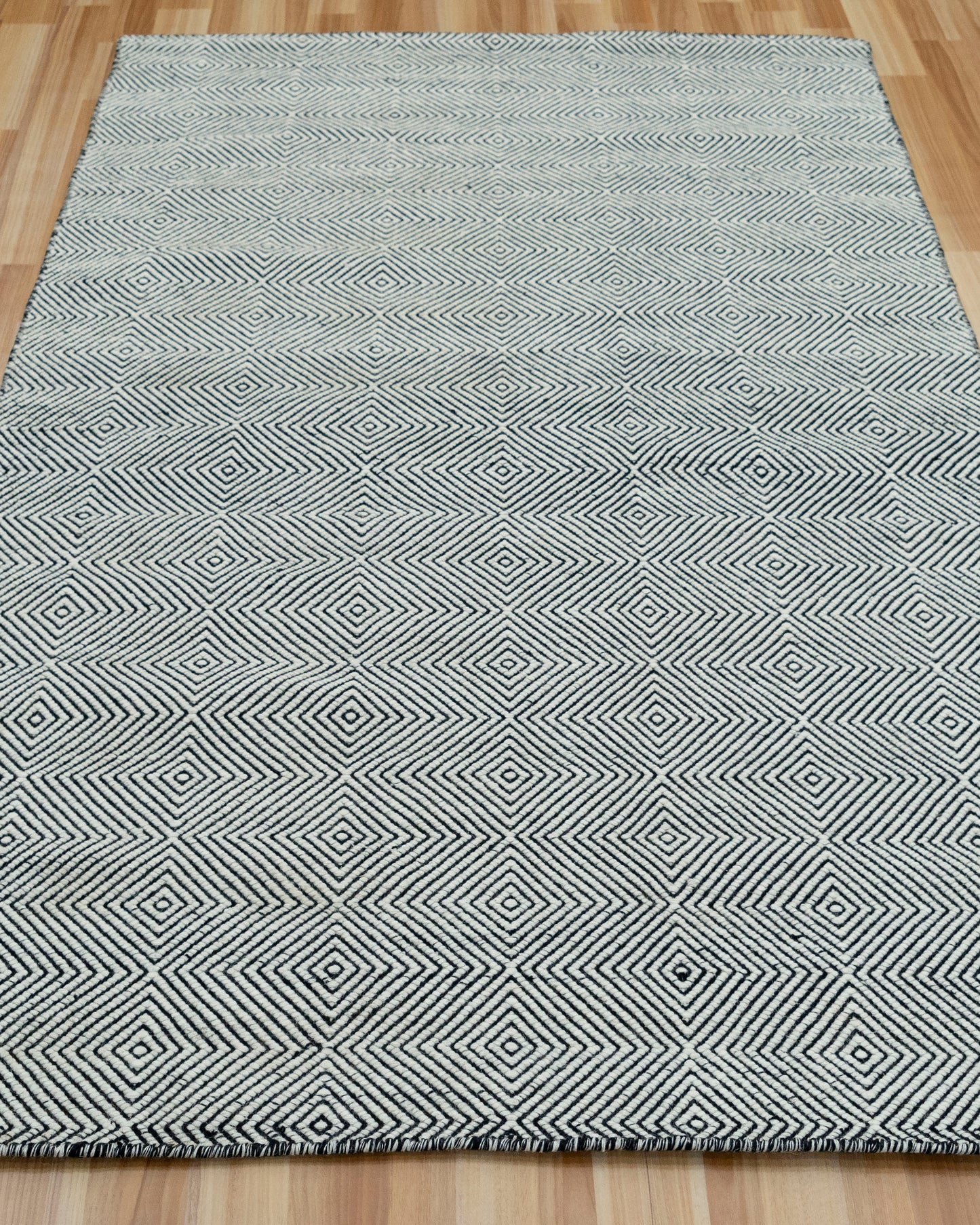 Hand Woven Diamond Textured Rug..