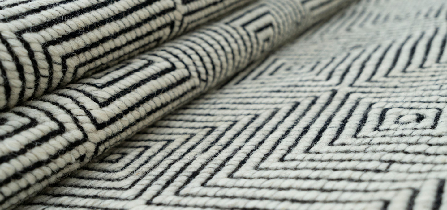 Hand Woven Diamond Textured Rug..