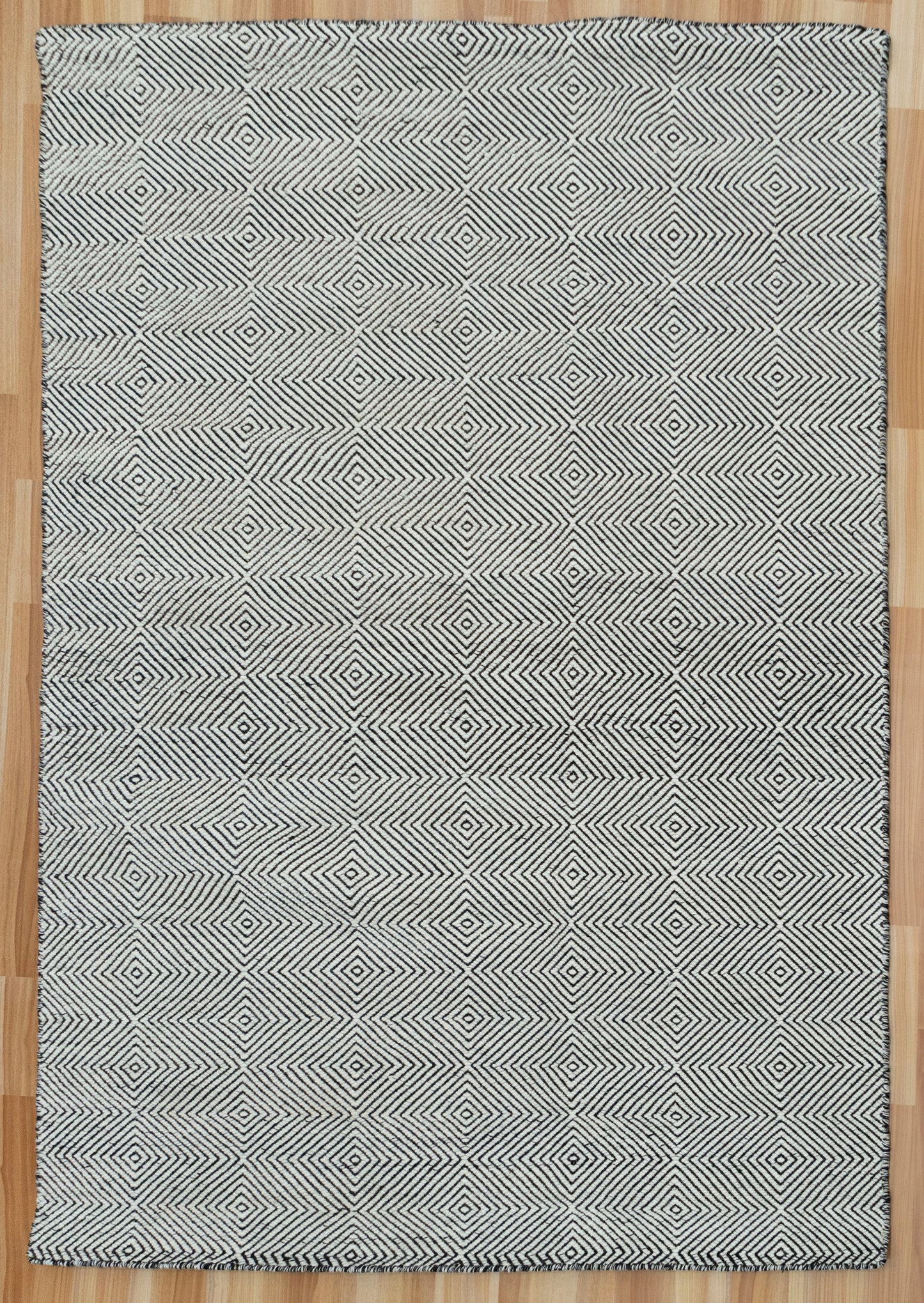 Hand Woven Diamond Textured Rug..