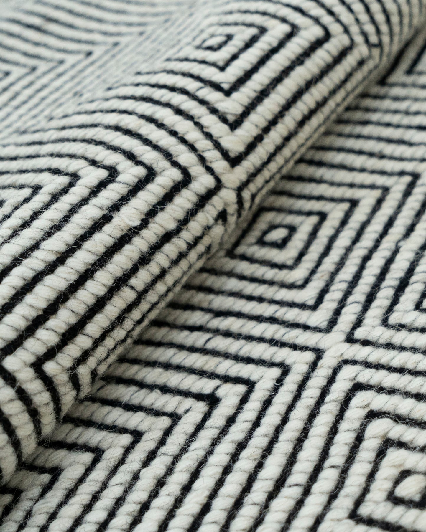 Hand Woven Diamond Textured Rug..