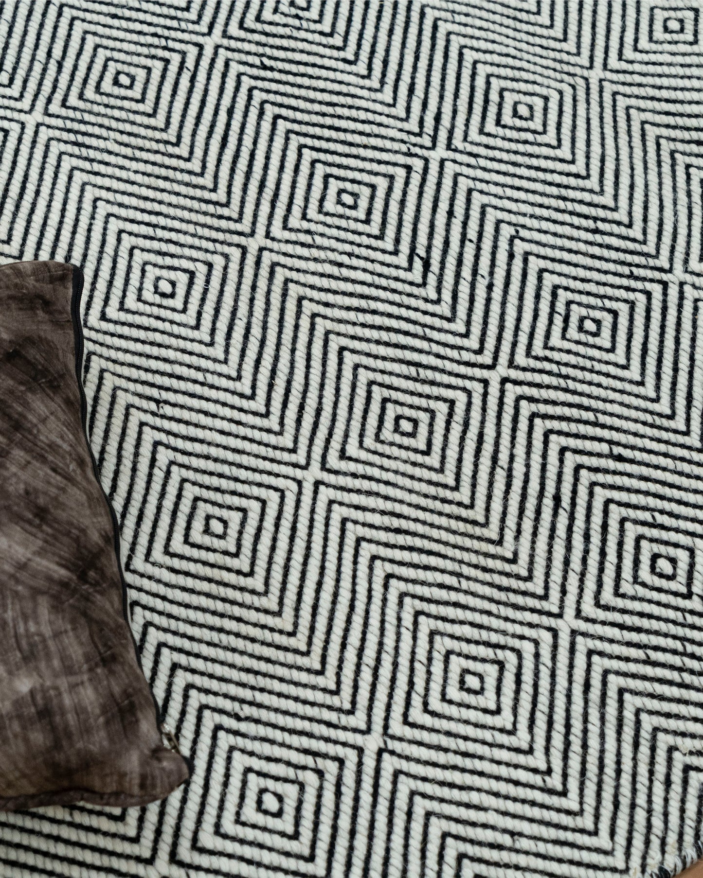 Hand Woven Diamond Textured Rug..