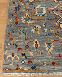 Grey Hand knotted Antique Look Mahal Design