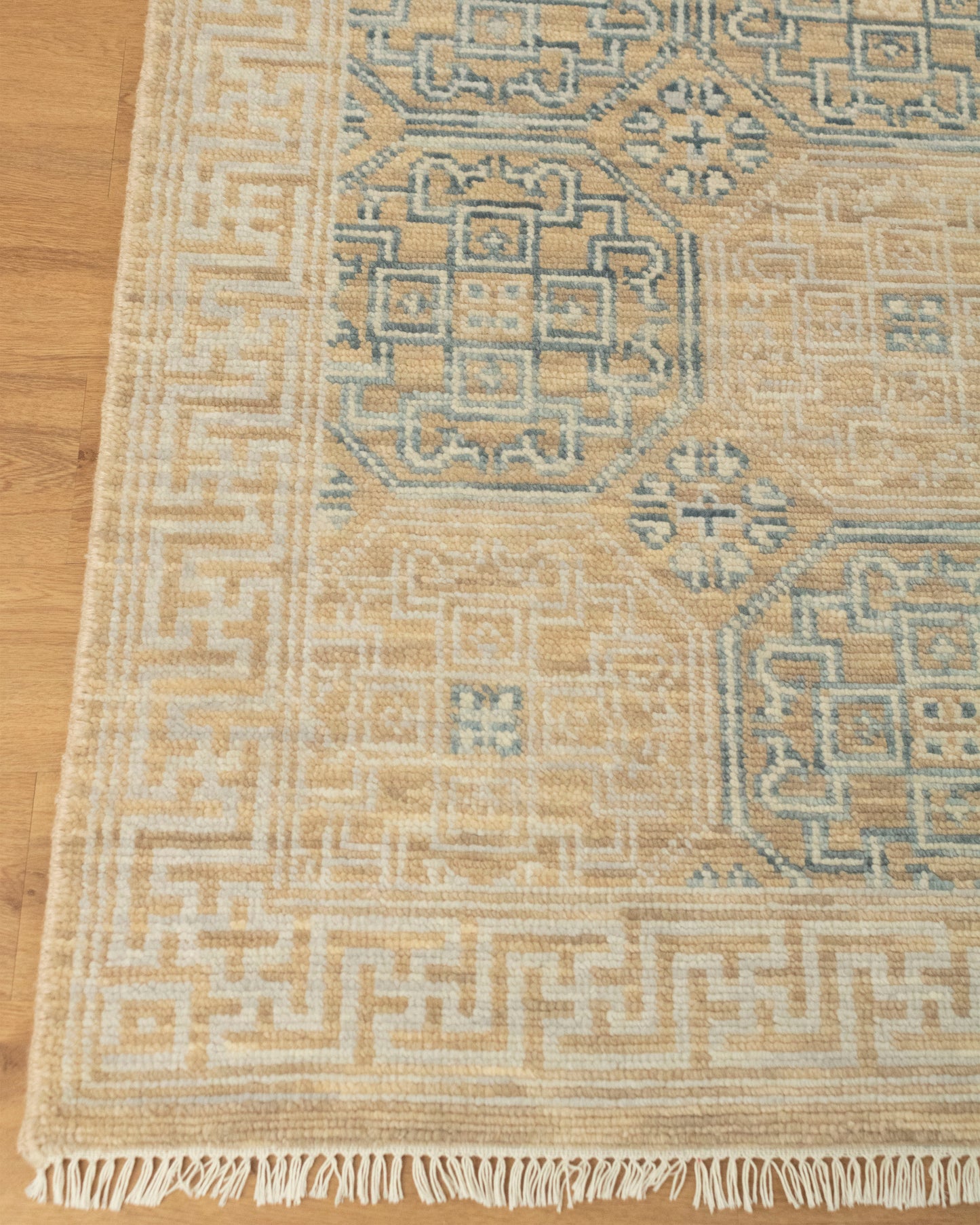 Khotan Faded  Ivory Turkish Hand knotted Rug