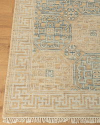 Khotan Faded  Ivory Turkish Hand knotted Rug
