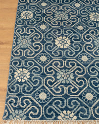 Blue Exquisite Hand-Knotted Oushak Rug: Perfect for Modern Homes