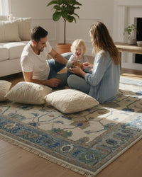 Modern Oushak Rug: Hand-Knotted with Care and Precision