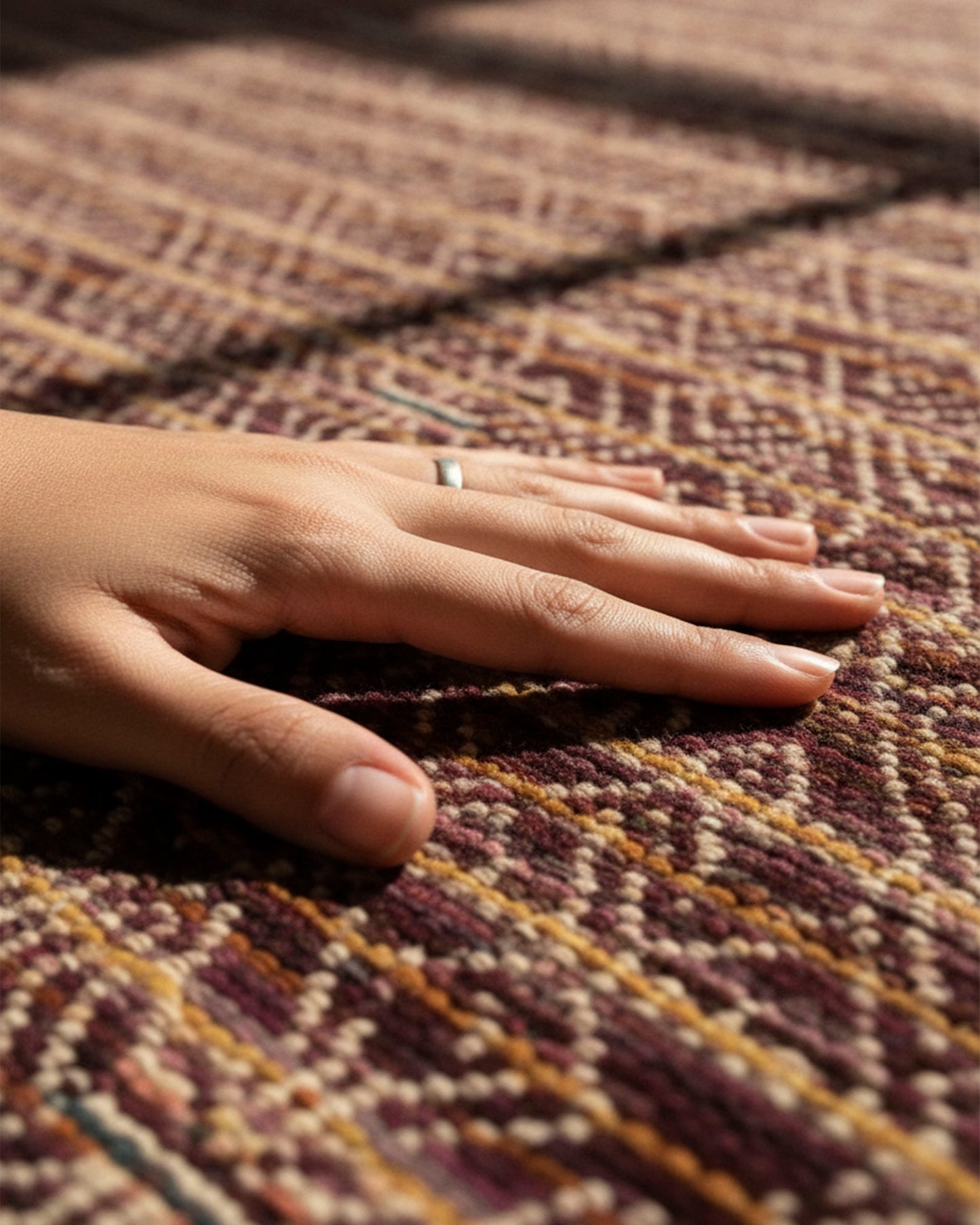 Bohemian-Inspired Hand-Knotted Geometric Rug