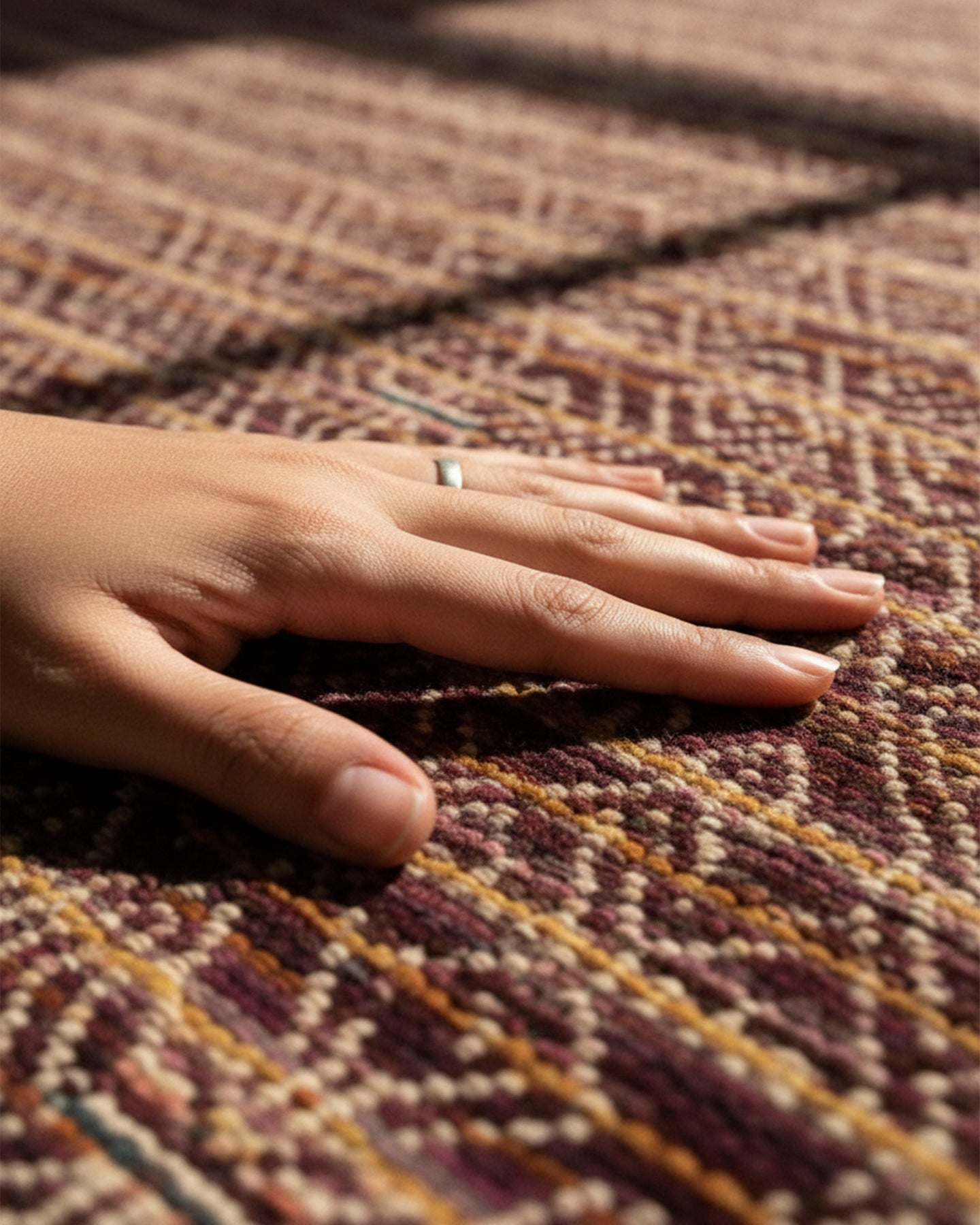 Bohemian-Inspired Hand-Knotted Geometric Rug