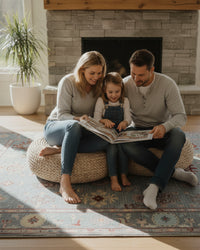 Artisan-Made Hand-Knotted Oushak Rug for Cozy Living Rooms
