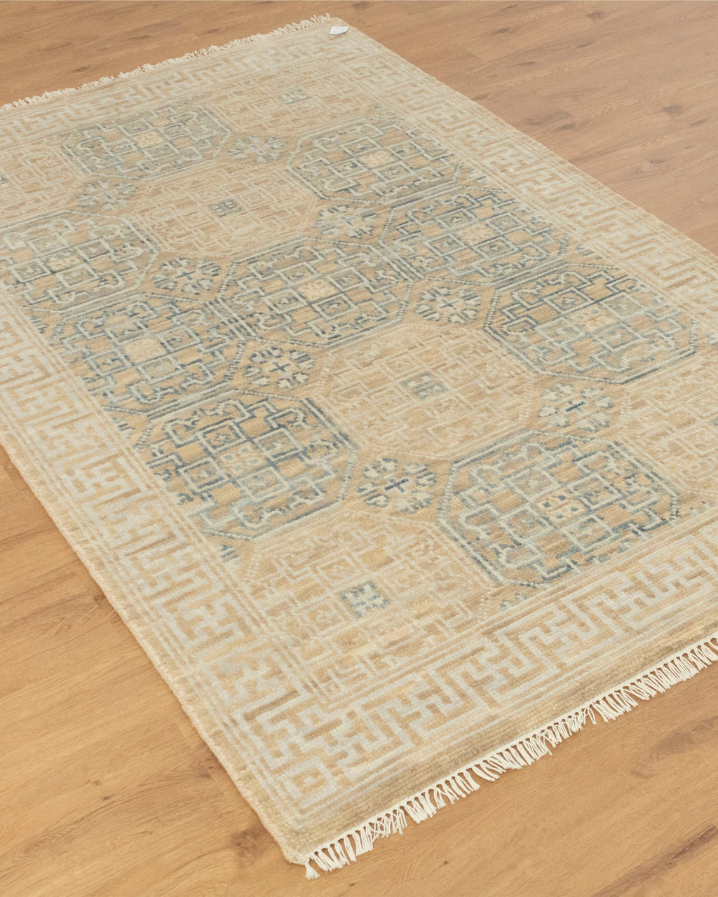 Khotan Faded  Ivory Turkish Hand knotted Rug
