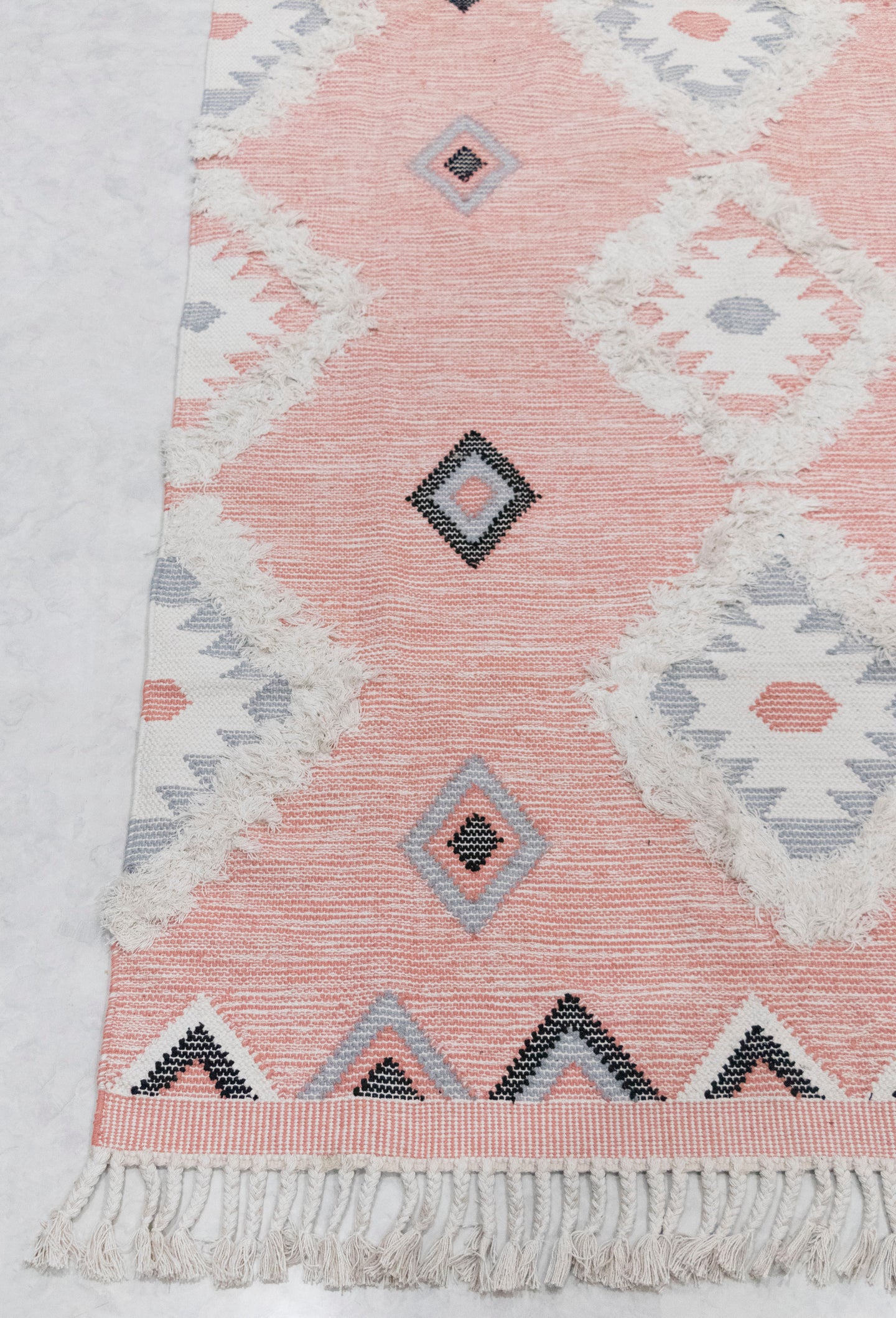 Pink Hand woven Moroccan Shag Rug..