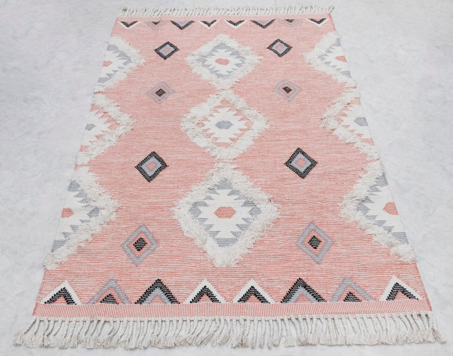 Pink Hand woven Moroccan Shag Rug..