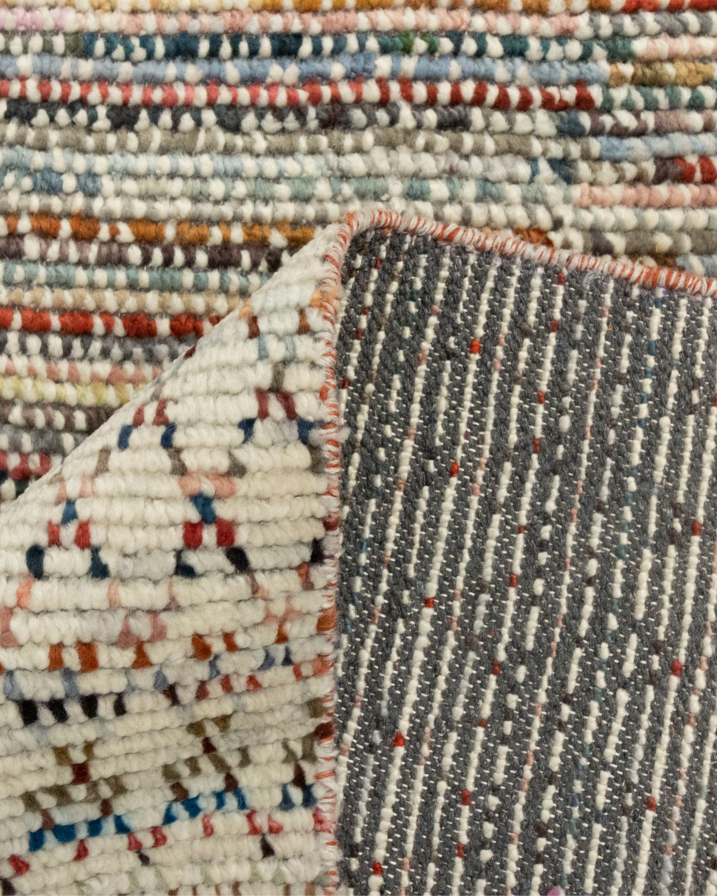 Kantha Colorful Geometric Handmade Rug
