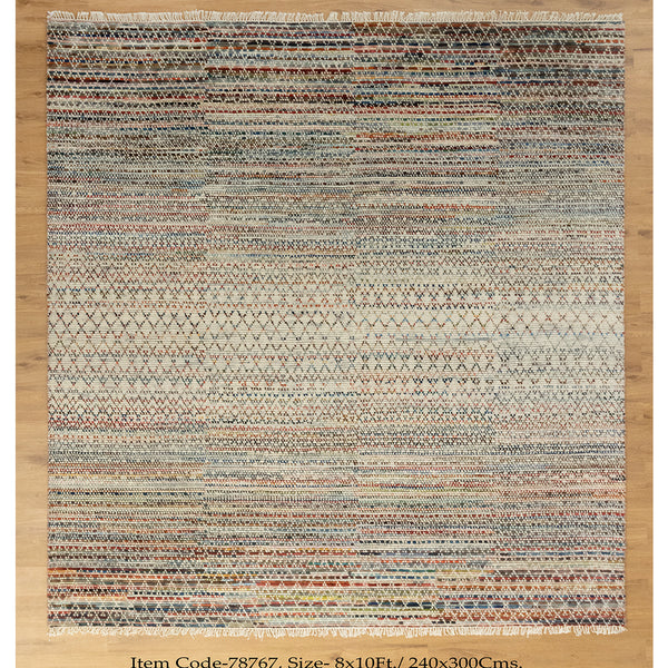 Kantha Colorful Geometric Handmade Rug