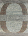 Gray Saree Silk Distressed look Handmade Vintage Rug