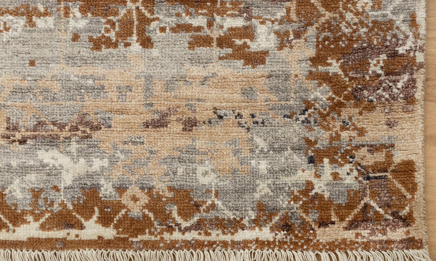 8x10 Luxe Anatolian Wool & Silk Distressed Vintage Look Rug