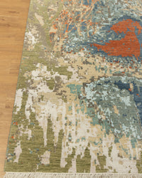 9x12 Maribelle Wool & Silk Large Hand Knotted Abstract Panting Canvas Designer Rug