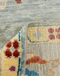 Unique Hand-Knotted Oushak Rug: A Blend of Color and Texture