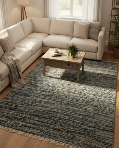 Galaxy Blue Modern Bedroom Rug