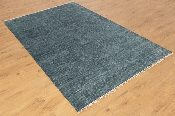 Bedroom Solid Gray Hand Knotted wool Rug
