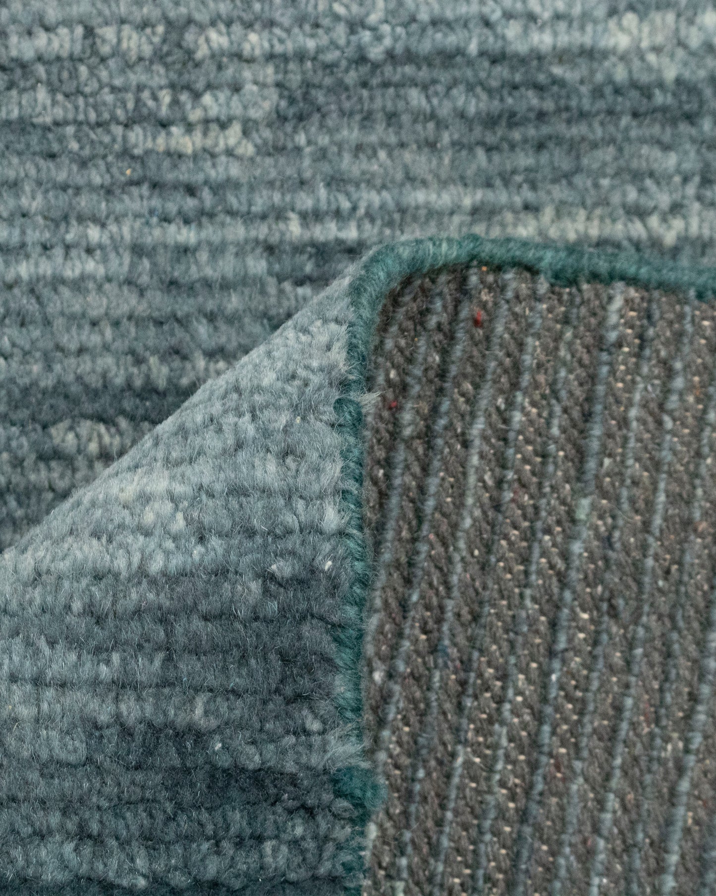 Bedroom Solid Gray Hand Knotted wool Rug