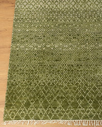 Green Bedroom Area Geometric Rug
