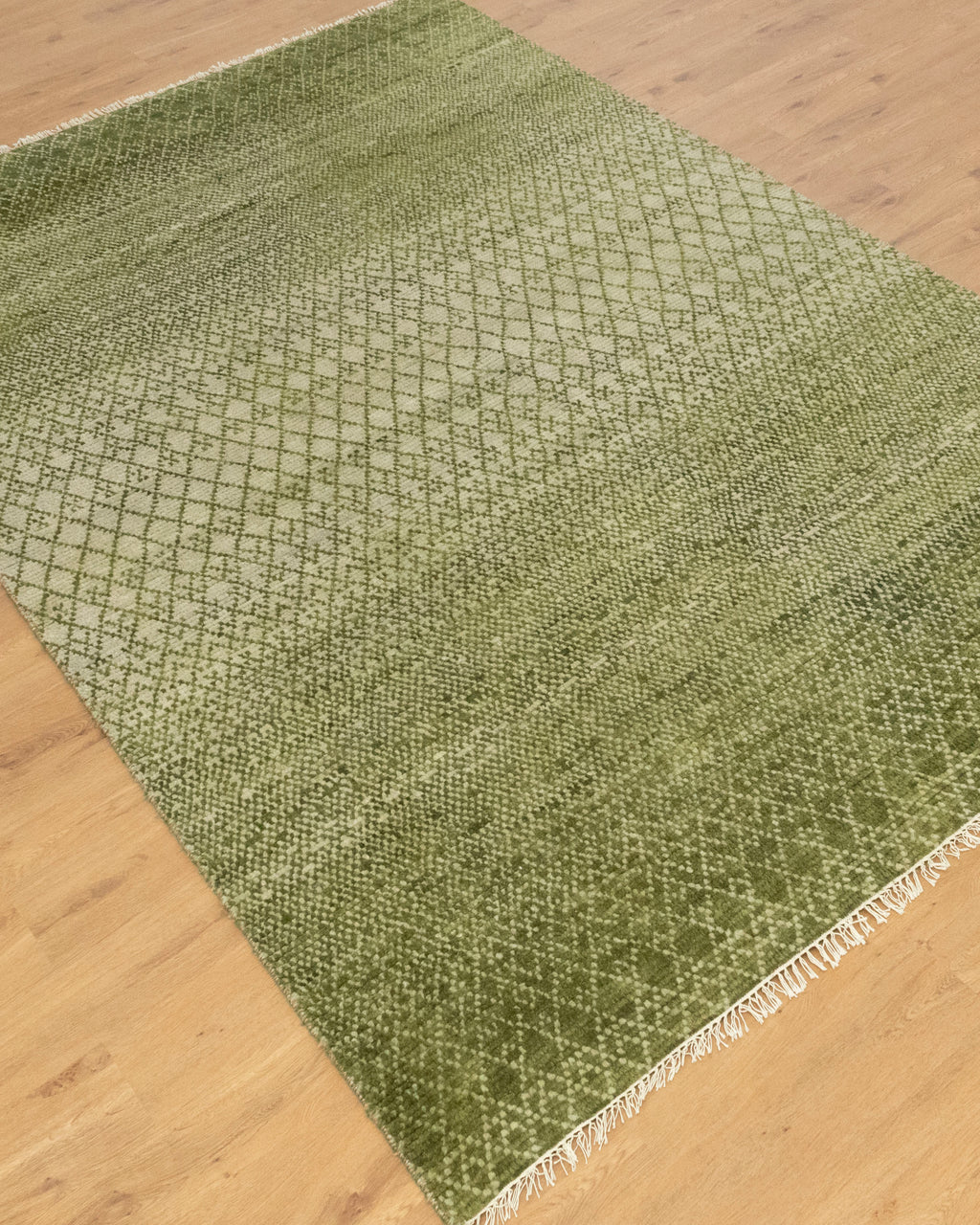 Green Bedroom Area Geometric Rug