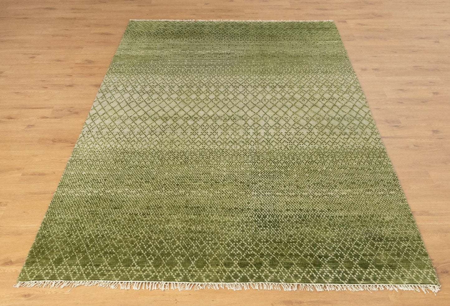 Green Bedroom Area Geometric Rug