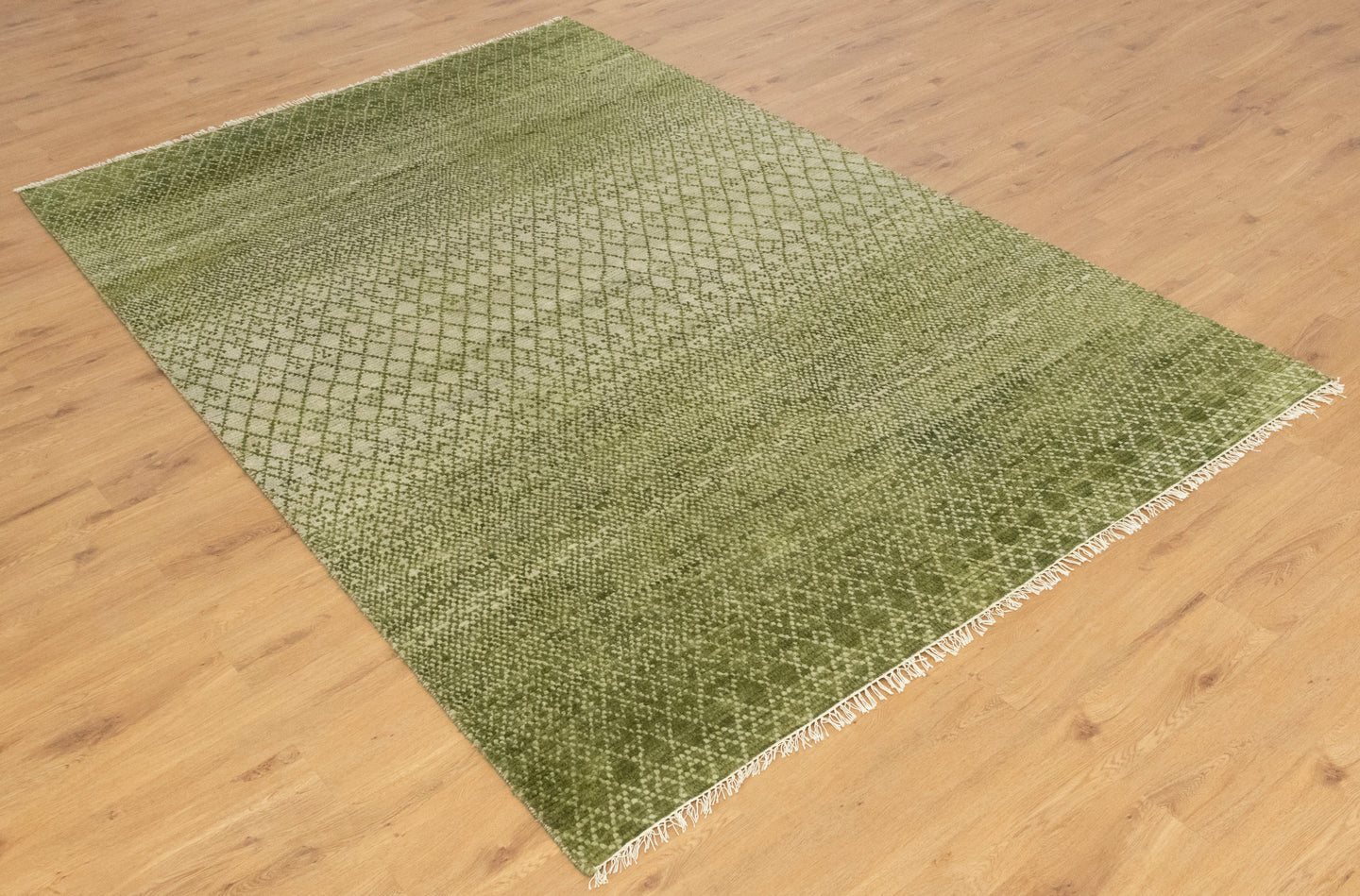 Green Bedroom Area Geometric Rug