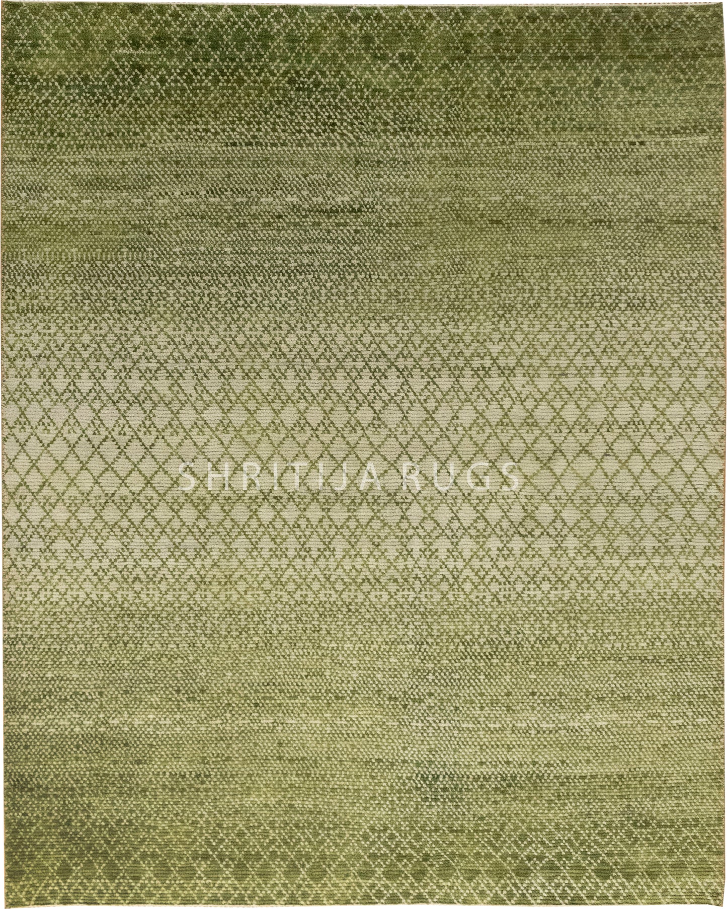 Green Bedroom Area Geometric Rug