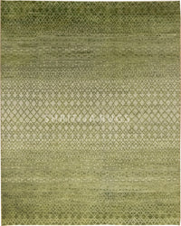 Green Bedroom Area Geometric Rug