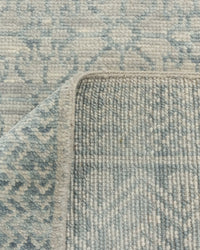 Gray Silver Floral Traditional Faded Color Hand Knotted Rug.