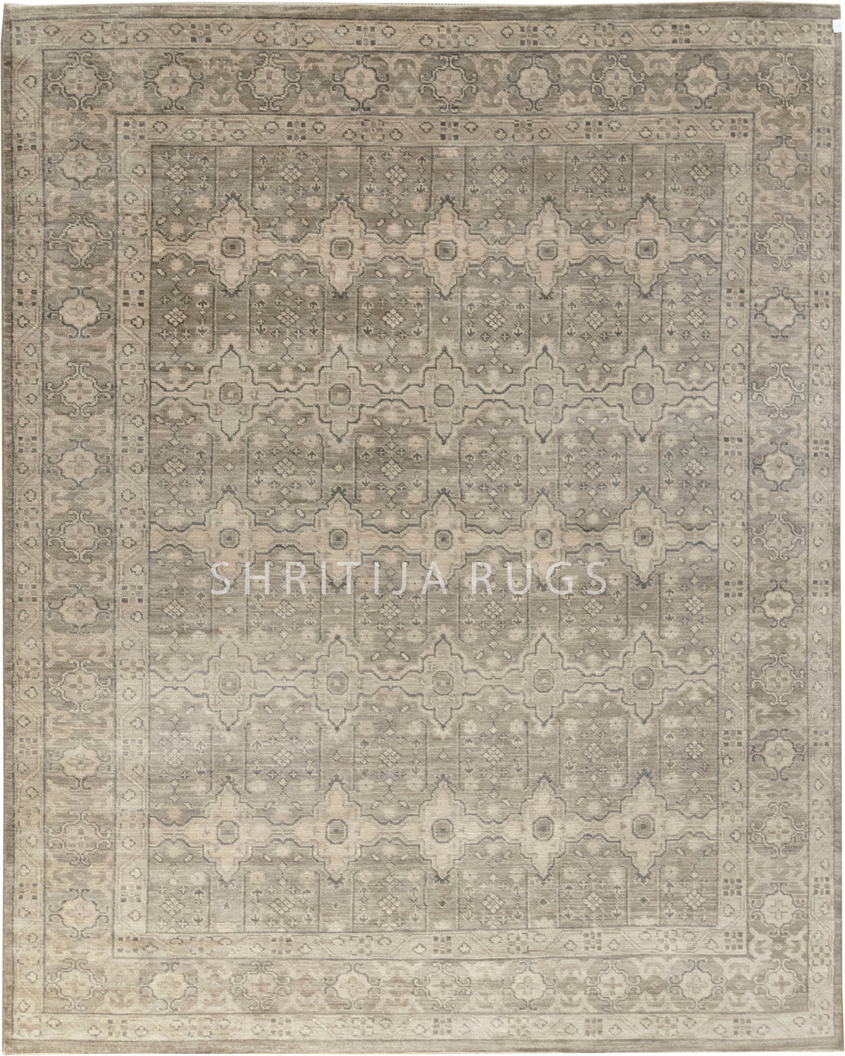 Muted Grey Rug Taupe Floral Gray Trbal Turkish Muted Look Rug – Shritija Rugs