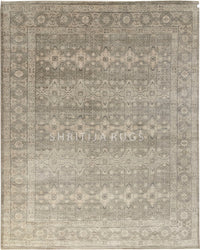 Taupe Floral Gray Trbal Turkish Muted Look Rug