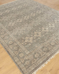 Taupe Floral Gray Trbal Turkish Muted Look Rug
