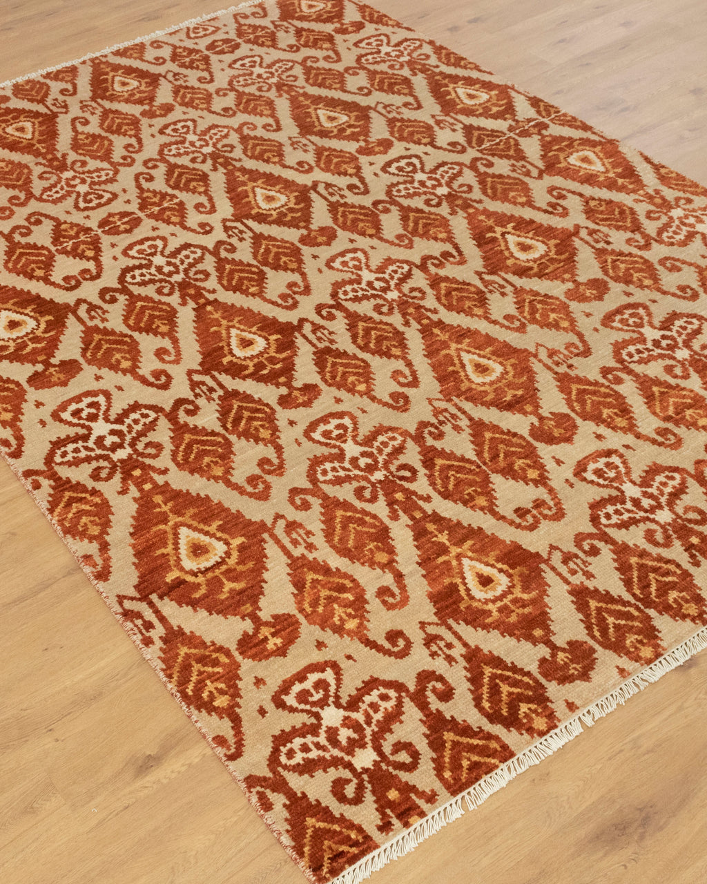 Ella Red Beige Hand Knotted Rug