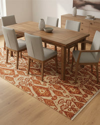Ella Red Beige Hand Knotted Rug