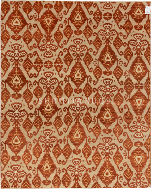 Ella Red Beige Hand Knotted Rug