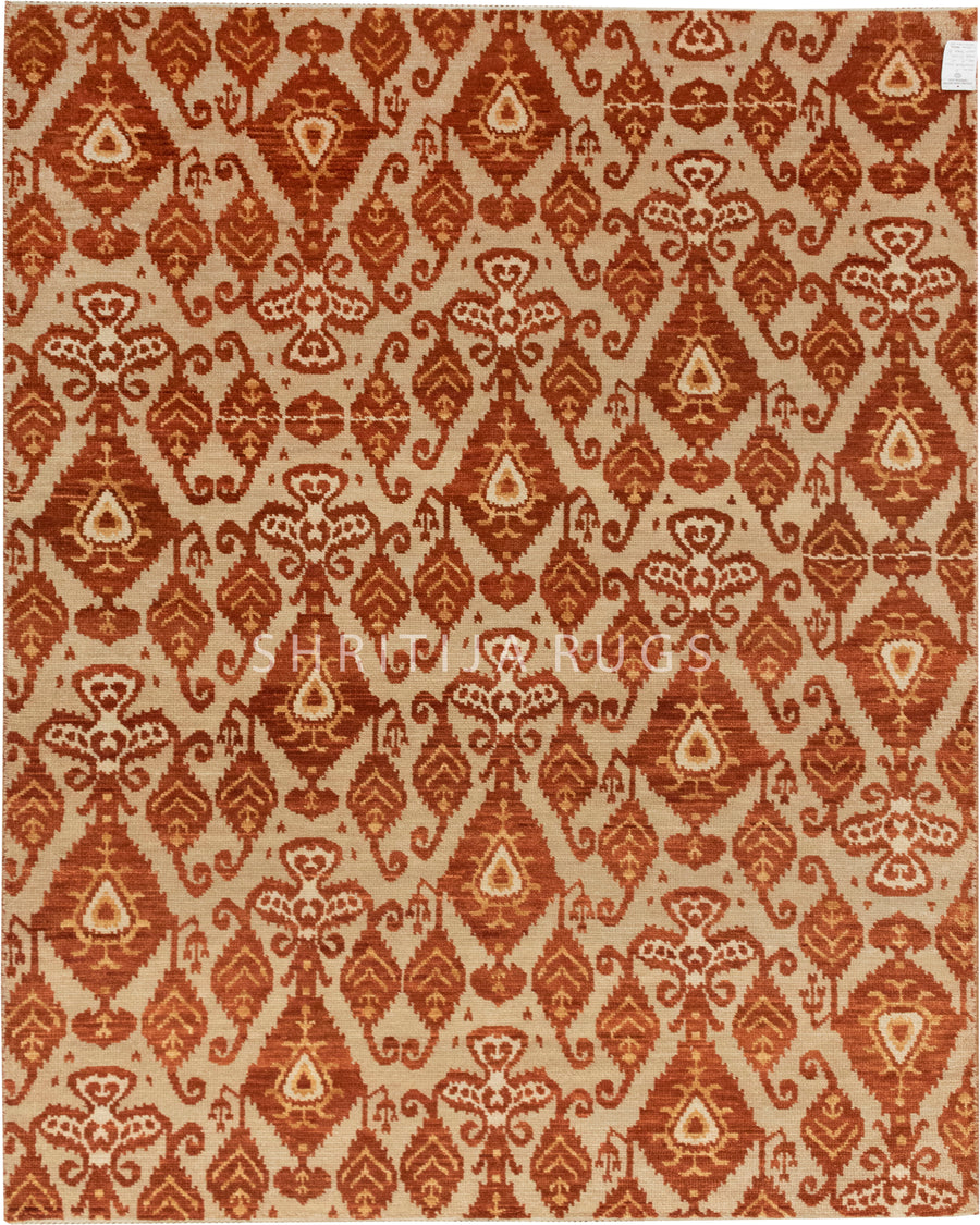 Ella Red Beige Hand Knotted Rug