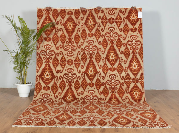 Ella Red Beige Hand Knotted Rug | Order Carpets Online UK | Buy Online Hand Knotted Carpets