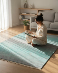 Turquoise Blue Gabbech Area Rug