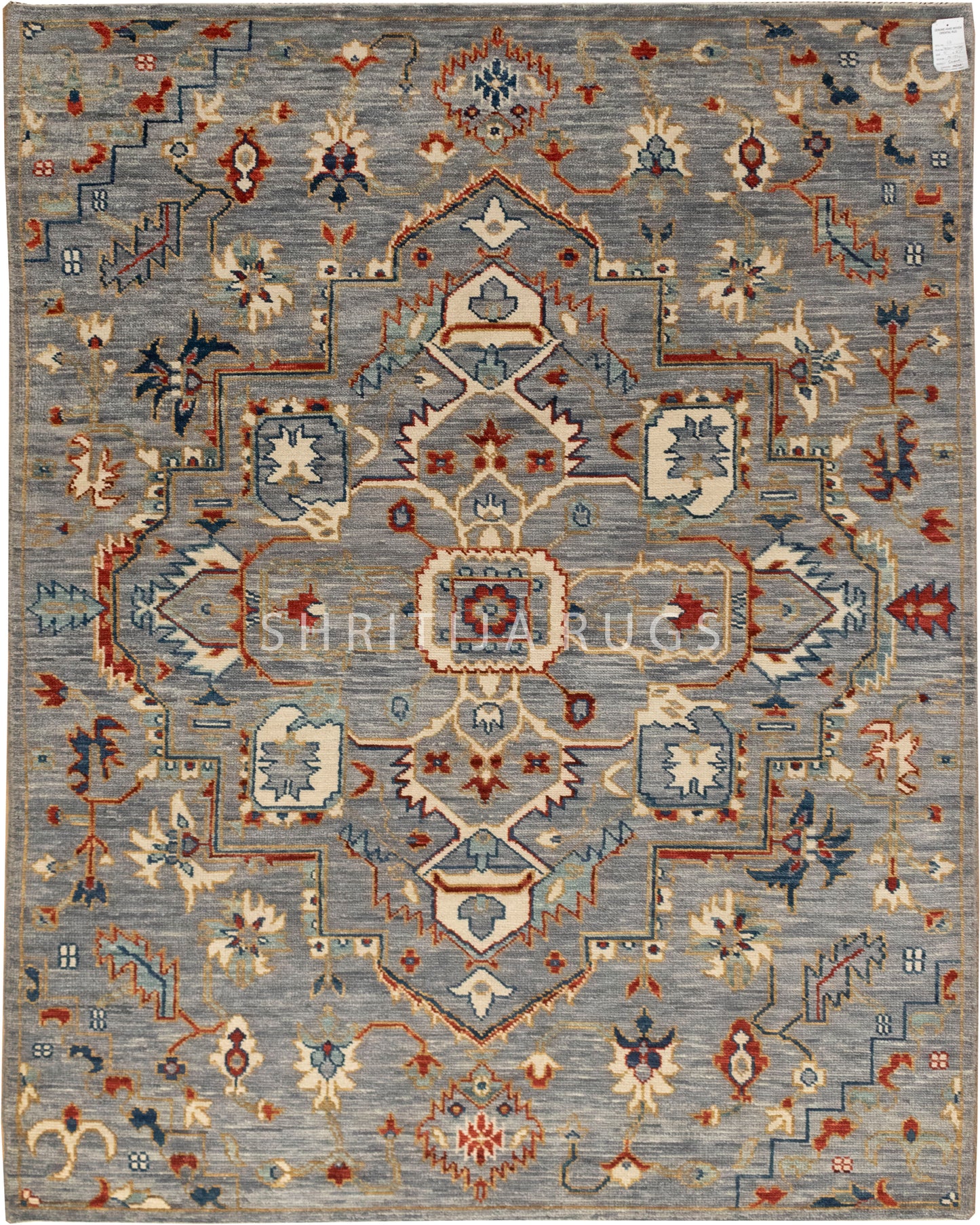 Grey Hand knotted Antique Look Mahal Design